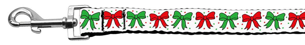 Christmas Bows Nylon Ribbon Leash (Option: 1 inch wide 6ft Long)