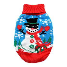 Dog Cable Knit 100% Cotton Sweater (Size: XX-Small, Color: Ugly Snowman)