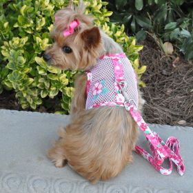 Hawaiian Hibiscus Cool Mesh Dog Harness (Size: X-Small, Color: Pink)