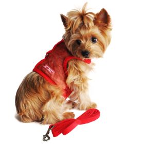 Cool Mesh Dog Harness (Size: X-Small, Color: Solid Red)