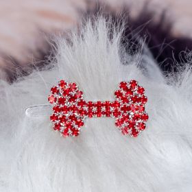 Crystal Bone Barrette (Color Option: Red)