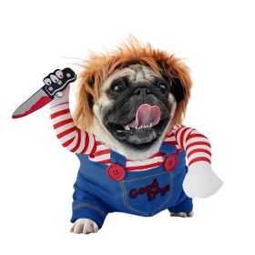 Pet Deadly Doll Costume Chucky Dog Cosplay Halloween Christmas Party Clothes for Dogs (Option: SIZEXL)