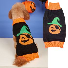 Halloween Pumpkin Dog Knitted soft Activity Costume (Color: Pirate Head, Color / Size: XS)