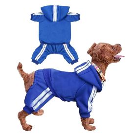 Casual Pet Dog Striped Hoodie Sweatpants Suits (Option: TypeDark BlueL)