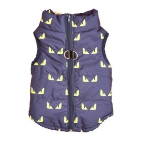 Cartoon Cardigan Waistcoat with Zipper Tractive Hole for Dogs (Option: TypeBlueevilM)