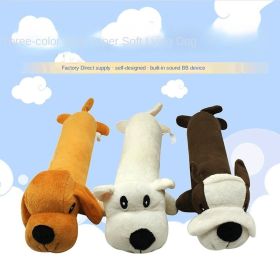 Pet dog gnaws and makes sounds toy dog plush toy; clean teeth toy dog toy cat toy (Use: White dog)