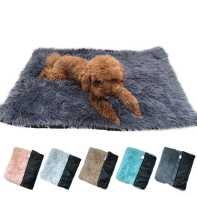 Soft Plush Padded Pet Sleeping Mat Soft Pet Mattress Puppy Dog Cat Sofa Cushion Warm and Breathable Large Dog Pet Bed Dog Mat (Color: Light Grey, Color / Size: S(35X50CM))