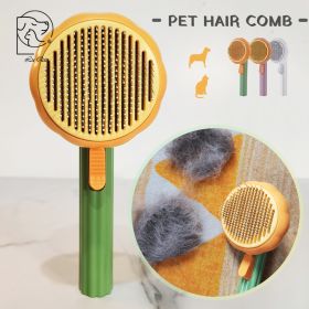 Cat Grooming Brush Pumpkin Comb For Dogs Cats Hair Remover Brush Pet Hair  Shedding Self-Cleaning Comb Dog Grooming Tools; pet grooming (Option: ColorLQ10018P)