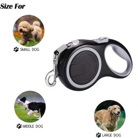 Automatic Retractable Dog Leash Long Strong Pet Leash For Large Dogs Durable Nylon Big Dog Walking Leash Leads Rope (Color: Black, Color / Size: 5m-20kg)