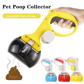 Pet Poop Picker Pick Up Excreta Cleaner Dog Pooper Scoopers Excrement Shovel Portable Pet Feces Clip with Garbage Bag Collector (Option: colorblue)