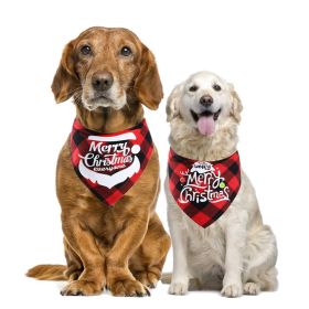 Christmas pet Dog Bandana and Collar; Bow Tie Dog Collar; 2pcs dog collar (Color: red+green(2pcs), Color / Size: M fits neck circumference 20-42cm)