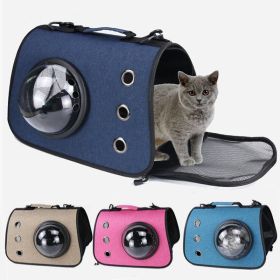 Cat Backpack Carrier with Window Bag Transport Cat Carrier Space Transparent Backpack for Small Dogs Cat Accessories Pet Carrier (Option: ColorKhaki)