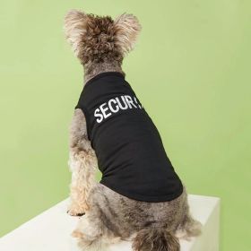 Pet Tank Top; "Security" Pattern Dog Vest Cat Clothes; For Small & Medium Dogs (Color: Black Color, Color / Size: M)