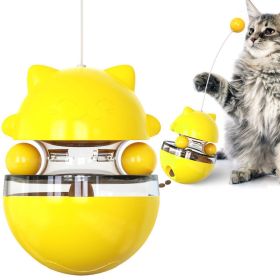 Orbital Ball Cat Play Toys; Ball Tumbler Cat Teasing Cat Stick; Interactive Cat Toys (Option: colorYellow)