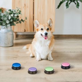 Dog Talking Button For Communication; Voice Recording Button Pet Training Buzzer; Dog Buttons (Option: ColorPink+Blue)