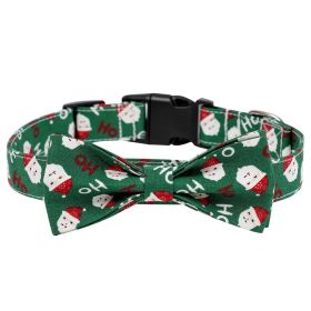 Snowflake Christmas Pet Collar Santa Bow Tie Bandana Collar w/ Adjustable Buckle For Dogs And Cats (Color: Green, Color / Size: S)