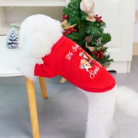 Christmas Pet Hoodie I Believe in Santa Paws For Dog & Cat; Festive Dog Hoodie; Warm Cat Sweater (Color: Red, Color / Size: M)