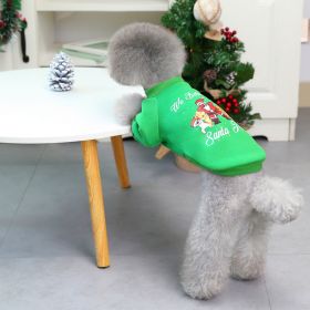 Christmas Pet Hoodie I Believe in Santa Paws For Dog & Cat; Festive Dog Hoodie; Warm Cat Sweater (Color: Emerald Green, Color / Size: M)