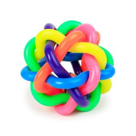 1pc Pet Chew Toys; Colorful Rubber Balls With Bell Bite Resistant Interactive Toy For Dogs & Cats (Option: SizeSmall)