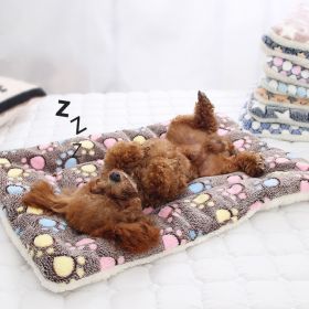 Pet Winter Cushion For Indoor Dogs & Cats; Anti-slip Warm Cat Bed With Paw Pattern; Cute Pet Bed Mat (Option: SIZEM)