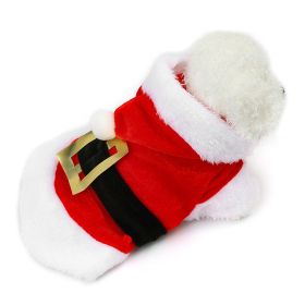 Christmas Pet Clothes For Small & Medium Dog; Santa Claus Dog Hoodie; Winter Pet Jacket (Color: Red, Color / Size: L)