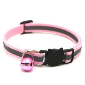 Pet Collar For Dog & Cat; Reflective Cat Collar With Bell; Dog Collar With Cartoon Cat Head (Option: ColorReflective Light Powder)