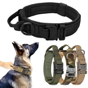 Tactical Pet Collar; Dog Collar With Handle; Military Heavy Duty Dog Collars For Medium Large Dogs (Color: Khaki, Color / Size: M)