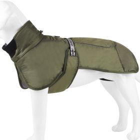 Large Dog Winter Fall Coat Wind-proof Reflective Anxiety Relief Soft Wrap Calming Vest For Travel (Color: Olive, Color / Size: 5XL)