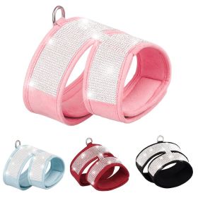 Pet Harness For Dog & Cat; Rhinestone Soft Cat Harness; Soft Dog Vest Harness For Outdoor Walking (Color: Black, Color / Size: S)