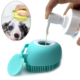 Pet Hair Comb Bath Brush Shampoo Brush Soft Silicone Comb Hair Scalp Massager For Dogs (Color: Square Pink, Color / Size: As The Pictures)