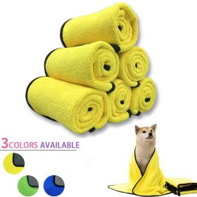 Quick-drying Pet Dog And Cat Towels; Soft Fiber Towels Water-absorbent Bath Towel Cleaning Pet Towel (Color: Blue, Color / Size: 140*70cm/55.1*27.6in)