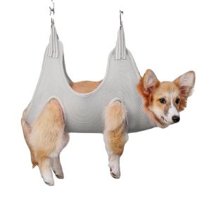 Pet Dog Grooming Hammock Harness For Cat Dog Hammock Restraint Bag Grey (Option: SIZEM)