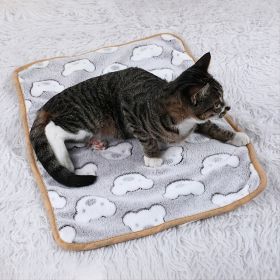 Warming Pet Pad Cartoon Paw Print Cat Warm Bed Plush Sleeping Pad For Small Puppy Dogs Kitten (Option: SIZEL)