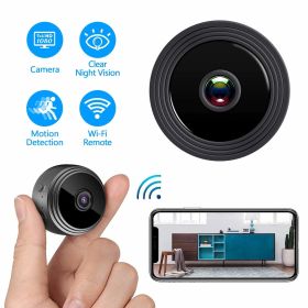 Compact Indoor Plug-in Smart Security Camera ; includes 64G SD Card; 1080HD Video Night Vision; Motion Detection For Pets (Option: Colorblack with 64G SDcard)