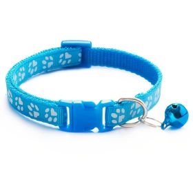 Pet Bell Collar; Adjustable Buckle Cat Collar; Multiple Color (Color: Sky Blue, Color / Size: Adjustment)