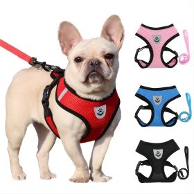 Reflective Pet Harness And Leash Set For Dog & Cat; Adjustable No Pull Dog Harness With Soft Mesh (Color: Black, Color / Size: S)