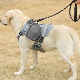 Universal Outdoor Dog Harness With Pet Leash And Snap Shackle Hitched Loop For Dogs (Color: Grey, Color / Size: S)