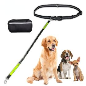 Hands Free Dog Leash with Zipper Pouch; Dual Padded Handles and Durable Bungee for Walking; Jogging and Running Your Dog (Use: Rose red suit, Specification (L * W): 2.5*122CM)