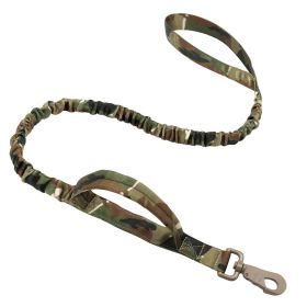 k9 leash; Bungee Dog Leash Tactical Dog Leash Nylon Adjustable Tactical Leash for Dogs Quick Release Military Dog Leash with 2 Control Handle; Bungee (Use: Military green, Specifications (length * width): 100-150cm)