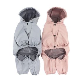 Pet dog clothing waterproof breathable reflective clothing small dog raincoat; Light reflecting strip (Use: pink, Color / Size: S)