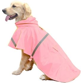 Dog Raincoats for Large Dogs with Reflective Strip Hoodie; Rain Poncho Jacket for Dogs (Color: C3-Lake Blue, Color / Size: [S/M])