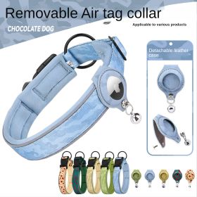 Cross-border new dog collar airtag locator anti-lost pet collar; Pet Collar with AirTag Case Holder (Use: Camouflage yellow collar set, Color / Size: Size S)