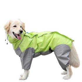 A Raincoat for all small and large dogs; Pet raincoat Medium large dog Golden hair Samo Alaska waterproof four foot raincoat Dog hooded raincoat (Use: pink, Color / Size: 30)