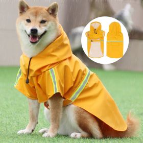 large and small dog raincoat cloak type reflective strip pet raincoat windproof rainproof dog hooded raincoat (Use: orange, Color / Size: 4XL (24-33 kg))