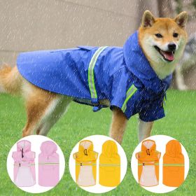 Pet raincoat for large and small dog; PU waterproof big dog raincoat; outdoor reflective dog raincoat (Use: Yellow, Color / Size: 4XL)