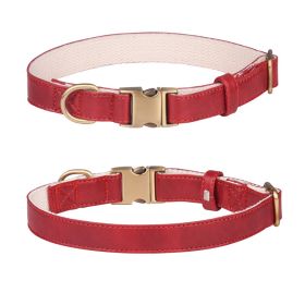 Leather dog collar; Leather Dog Collar Soft Padded Breathable Adjustable Tactical Pet Collar with Durable Metal Buckle for Small Medium Large Dogs (Use: Leather, Color / Size: L code)