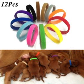 12 Pcs/Set Puppy Newborn Pets Identify Collars Adjustable Nylon Small Pet Dog Collars Kitten Necklace Whelping Puppy Collars (Color: 12pcs, Color / Size: XL)