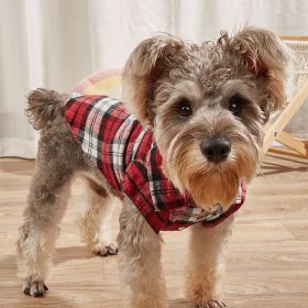 Pet Plaid Shirt For Small & Medium Dogs; Classic Dog Shirt Dog Polo T-Shirt; Pet Apparel (Color: Red, Color / Size: XL)