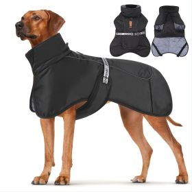 Large Dog Winter Coat Wind-proof Reflective Anxiety Relief Soft Wrap Calming Vest For Travel (Color: Black, Color / Size: 5XL)