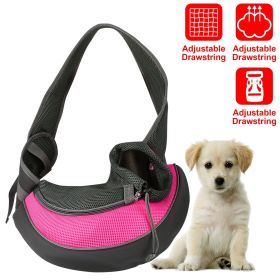 Pet Carrier for Dogs Cats Hand Free Sling Adjustable Padded Strap Tote Bag Breathable Shoulder Bag Carrying Small Dog Cat (Color: Pink, Color / Size: S)